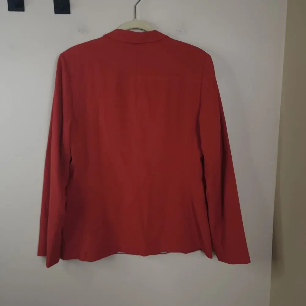Banana Republic Burnt Orange One Button Closure Boyfriend Blazer Size 12 - Picture 6 of 11